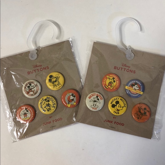 Junk Food Clothing Accessories - Junk Food X Disney Retro 90th Mickey Pins Buttons